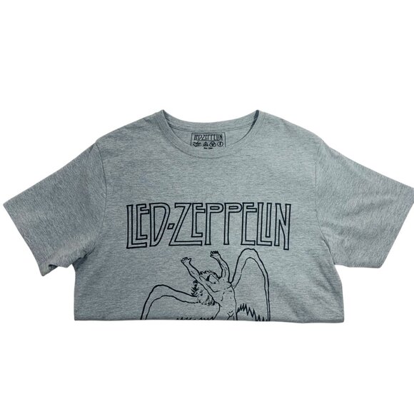 LED ZEPPELIN  logo band T-shirt  color grey  men t-shirt size medium - Picture 9 of 10